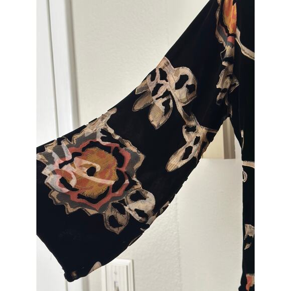 Vintage Anis.A Top Womens Small Velvet Burnout Silk Art To Wear USA Whimsigoth - Picture 6 of 6